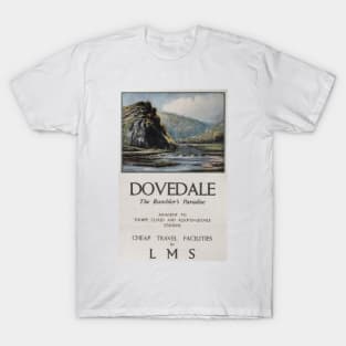 Dovedale, Peak District - Vintage Railway Travel Poster - 1900s T-Shirt